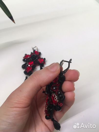 Серьги кресты серебро