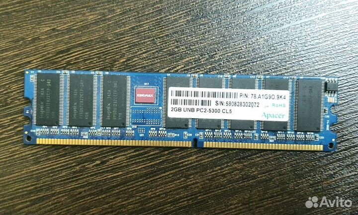 Apacer 2Gb dimm PC5300 DDR2, гарантия