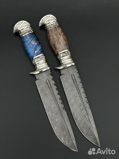 Нож охотничий из дамасской стали
