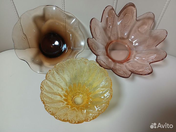 Салатники цветной хрусталь СССР