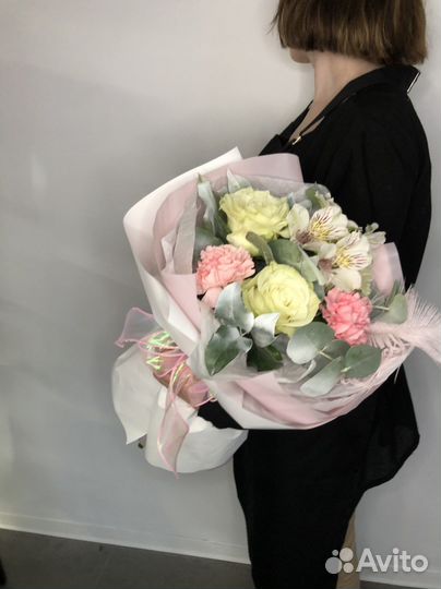 Букет в нежном оформлении