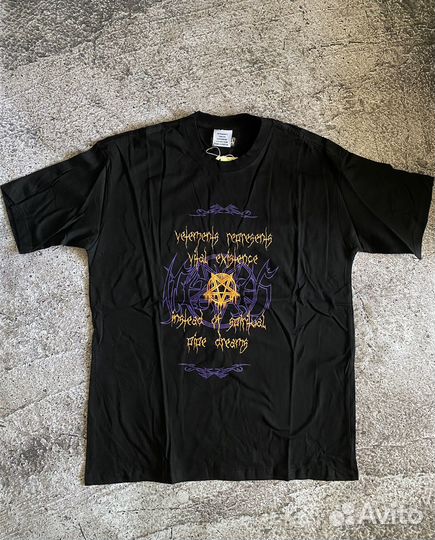 Vetements black vital existence футболка
