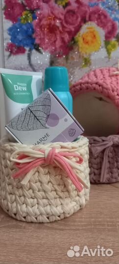 Корзина из трикотажной пряжи