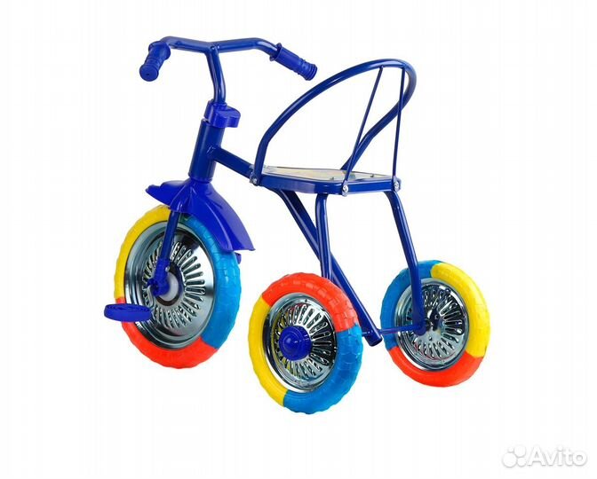 Детский велосипед трехколесный синий