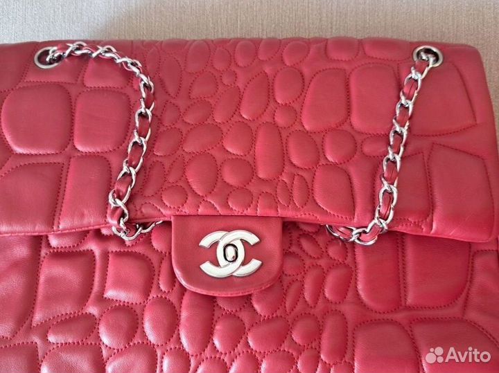 Сумка натуральная кожа красная