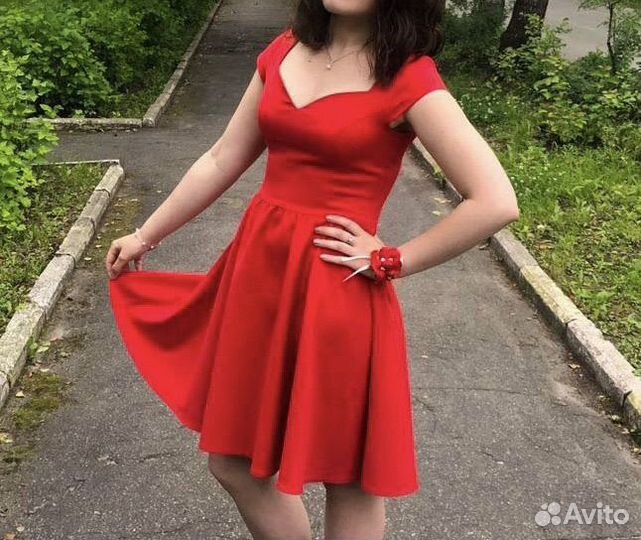 Красное платье на выпускной/свадьбу р.42-44