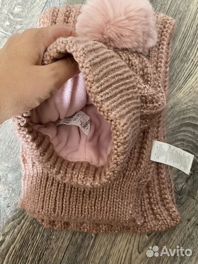 Новый комплект - шапка и шарф для девочки (зима)