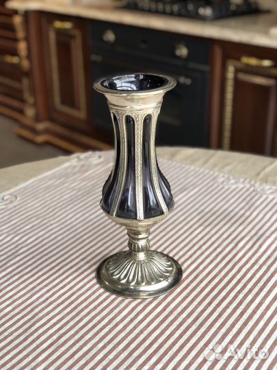 Ваза с синим стеклом, Grande Arredo. Италия