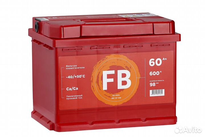 Аккумулятор FB 60 А/ч Прямая 242x175x190 EN600