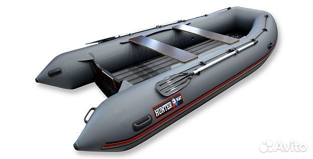 Лодка Хантер 390 А серая