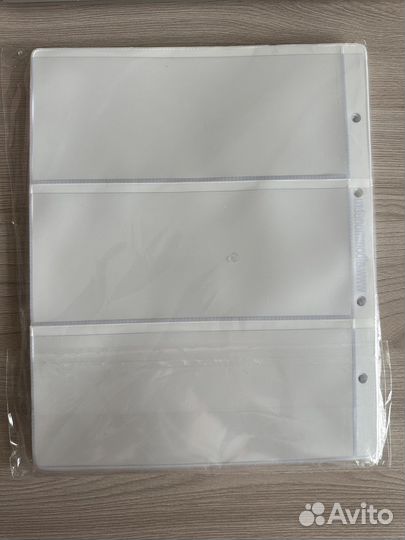 Листы для банкнот Optima. Упаковка 10 шт