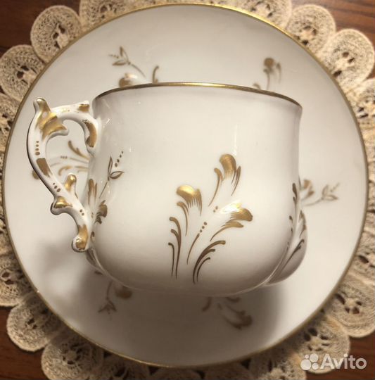 Антикварная чайно-кофейная пара, французские мануф