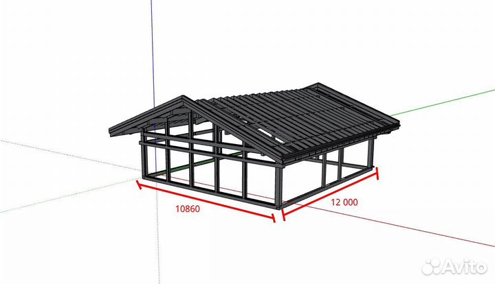 Готовый каркас Фахверк 10,86*12 м