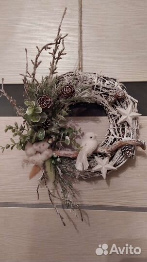 Новогодний венок ручной работы