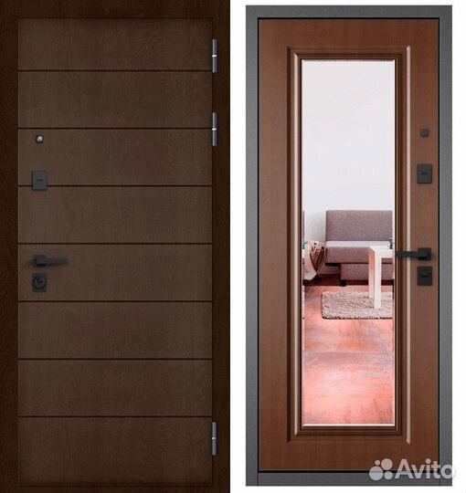 Входная дверь с зеркалом