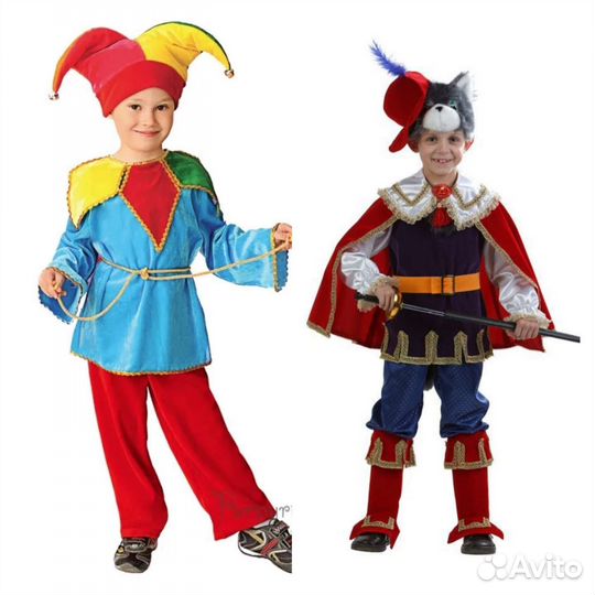 Костюм мушкетёра, принца, Петрушка и Кот в сапогах