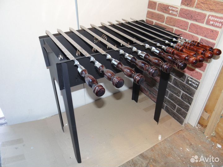 Шампур 450*12*3мм, нержавейка, дер.ручка