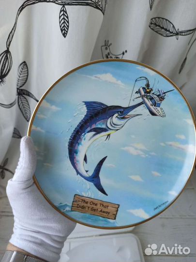 Тарелки с комическими сюжетами, рыбалка