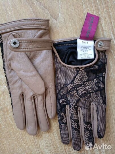 Перчатки женские кожаные