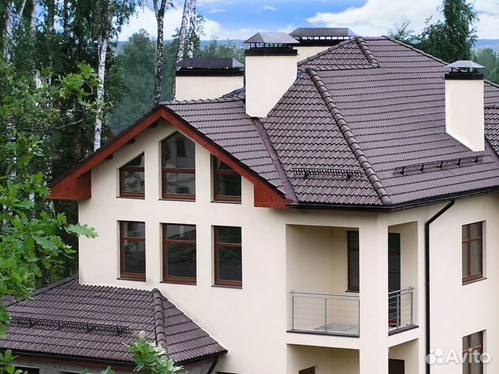 Цемент.-песч. черепица braas Франкфурт (красный)