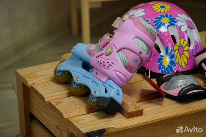 Ролики детские, Набор ролики, шлем, защита для рол
