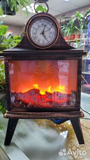 Электрический камин с часами