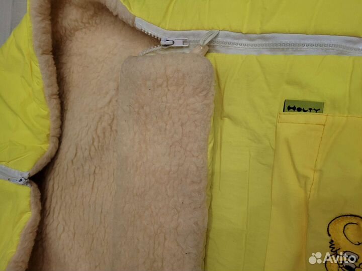 Конверт на овчине в коляску санки