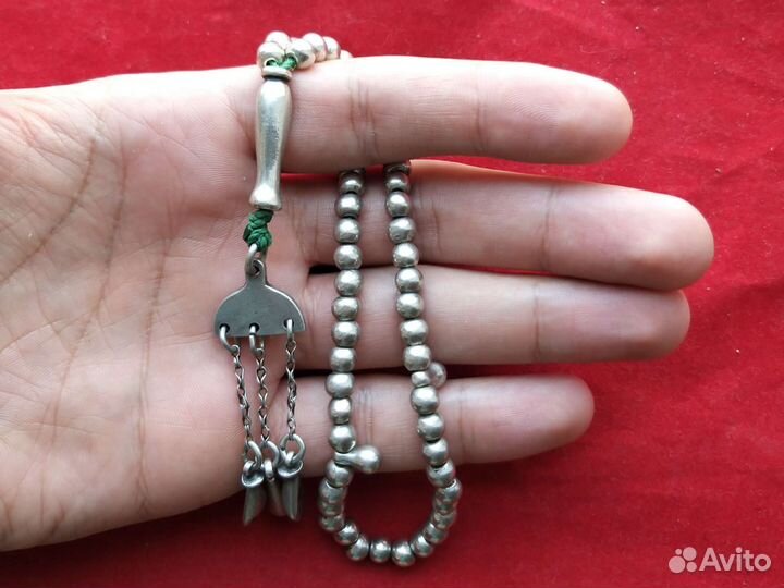 Старинные серебряные четки ручной работы