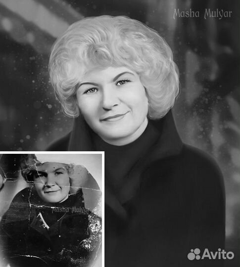 Портрет по фото на холсте подарок на заказ