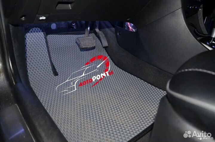 Коврики в салон Ева Eva Эва ячеистые серые