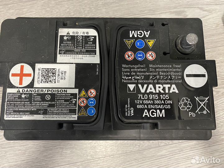 Аккумулятор agm 68ah 380a