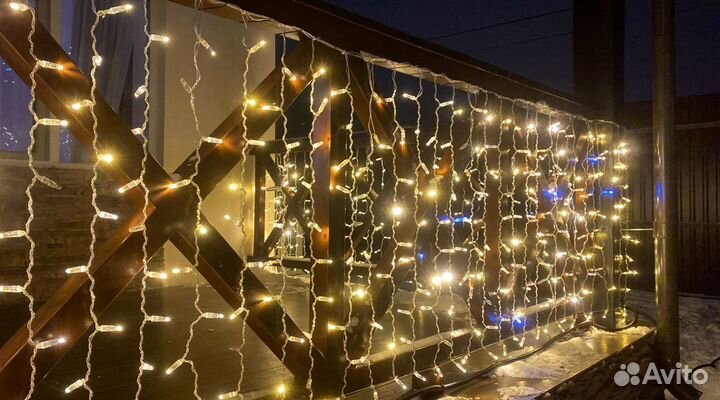 Украшение домов гирляндами