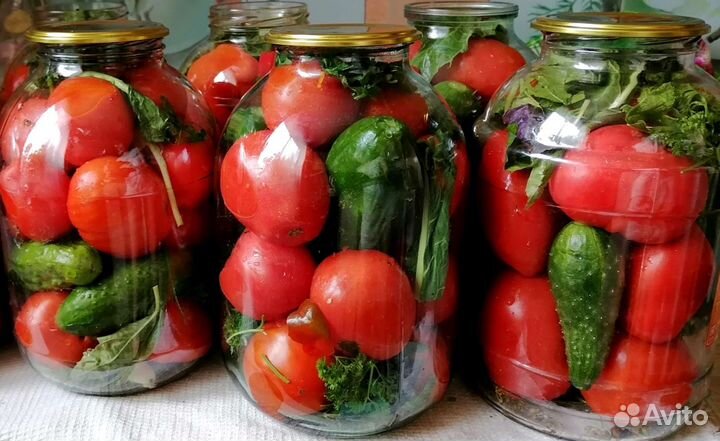 Помидоры и огурцы солёные 3л банки