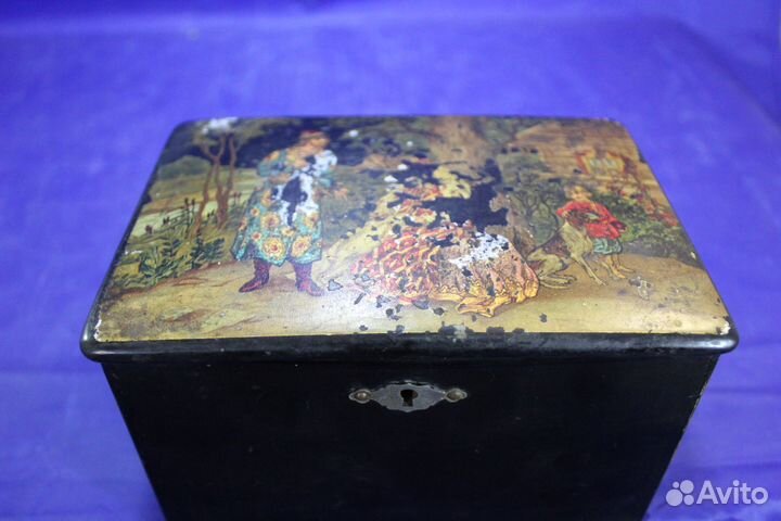 Антикварная чайная царская шкатулка дореволюционна