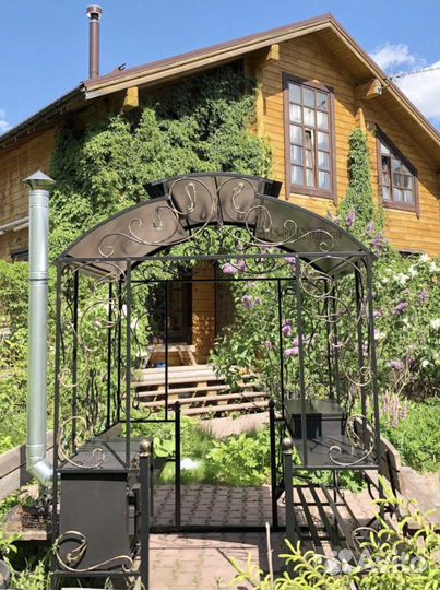 Мангал с печью под казан