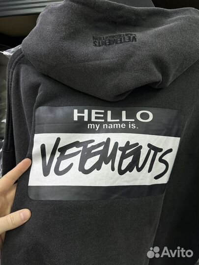 Худи vetements hello my name is oversize (новинка)