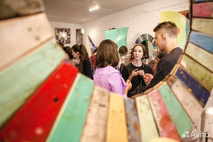 Зеркало круглое массив тик диаметр 75 Бали Индонез