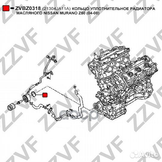 Кольцо уплотнительное радиатора масляного nissa