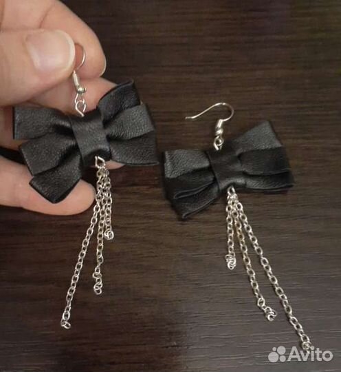 Серьги из натуральной кожи
