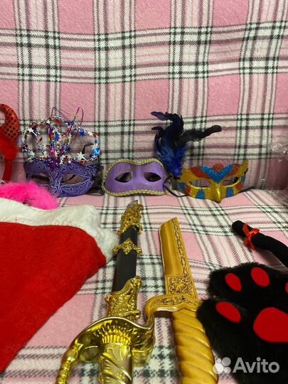 Новогодние аксессуары украшения маски шапочки