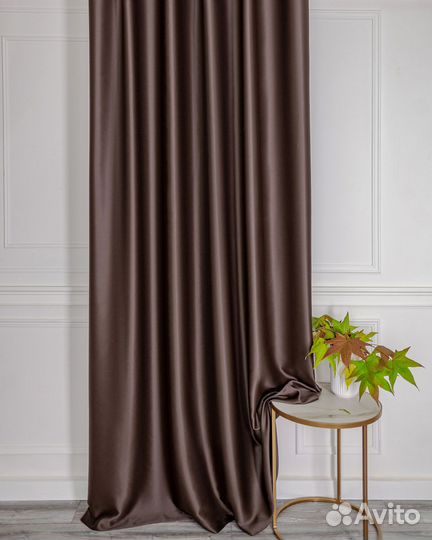 Шторы блэкаут Амадео каштановый новые пошив
