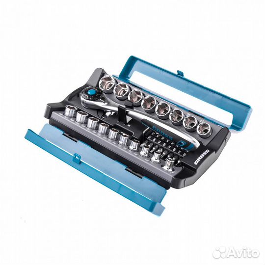 Набор торцевых головок, трещотка 120 зубьев, 36 пр