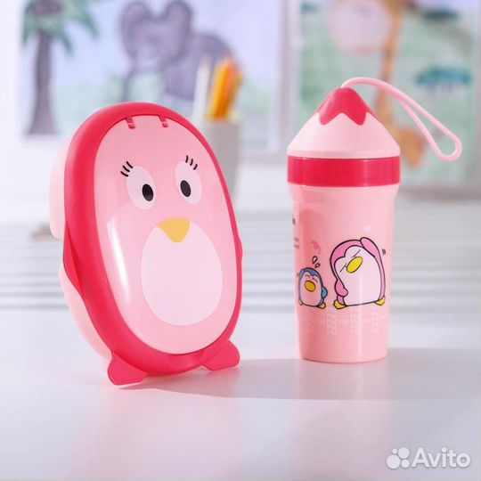 Набор «Пингви», 2 предмета: ланч-бокс, бутыль 2018