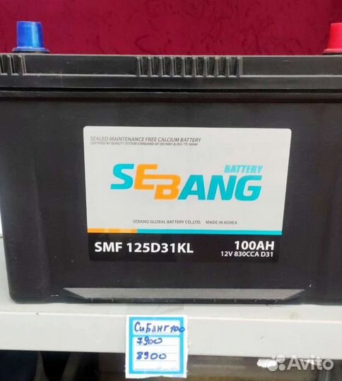 Акб SeBang 100 Ah на моментов,день крузер