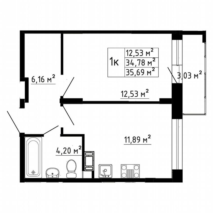 1-к. квартира, 35 м², 4/8 эт.