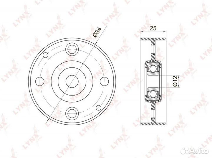Lynxauto PB-5014 Ролик натяжной приводного ремня