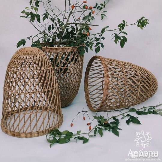 Потолочный абажур плетеный