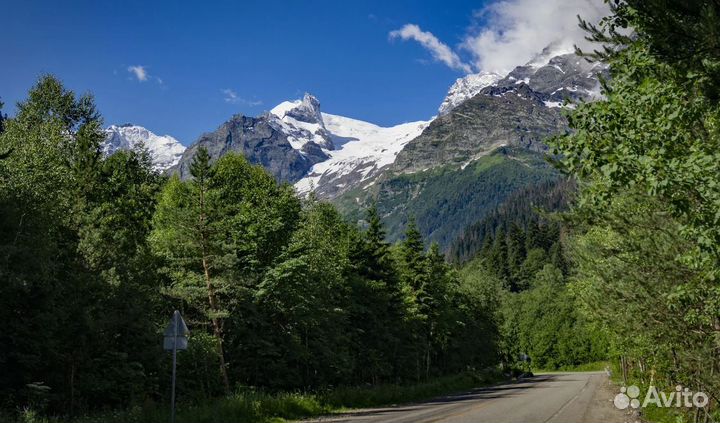 Тур поездка в Домбай 2 ночи 3-х раз. питание