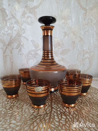 Набор для вина,богемское стекло