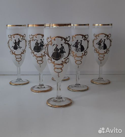 Бокалы для шампанского. Богемское стекло. Свадьба